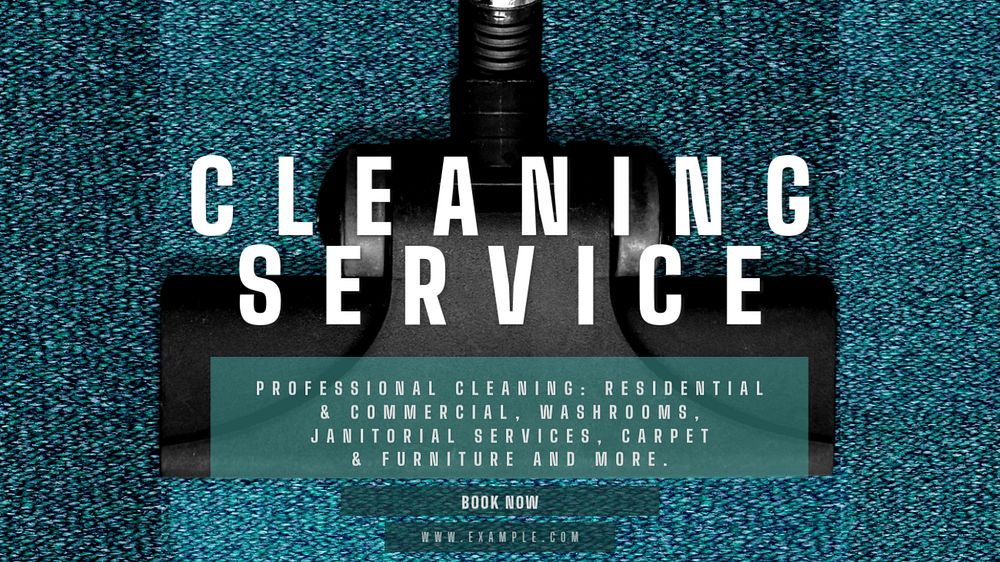 Cleaning service blog banner template, editable text