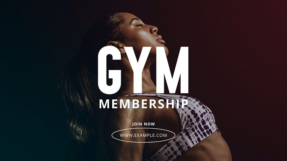 Gym membership blog banner template, editable text