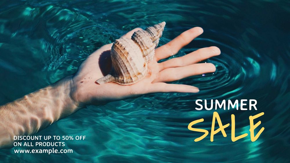 Summer sale blog banner template, editable text