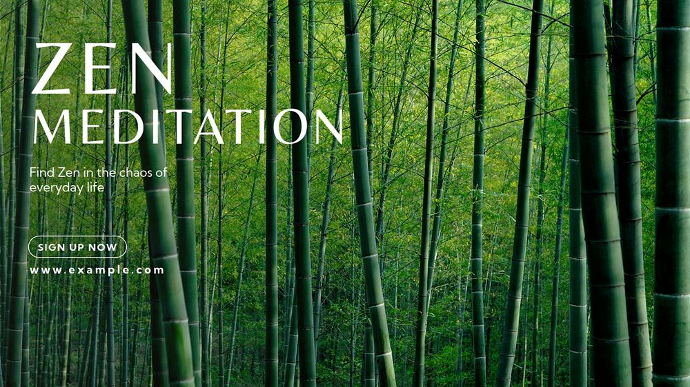 Zen meditation blog banner template, editable text