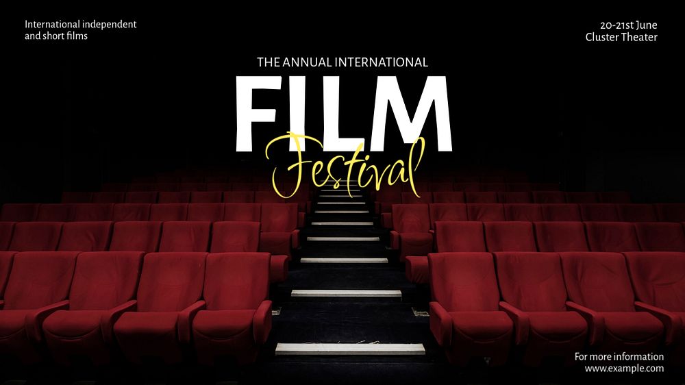 Film festival blog banner template, editable text