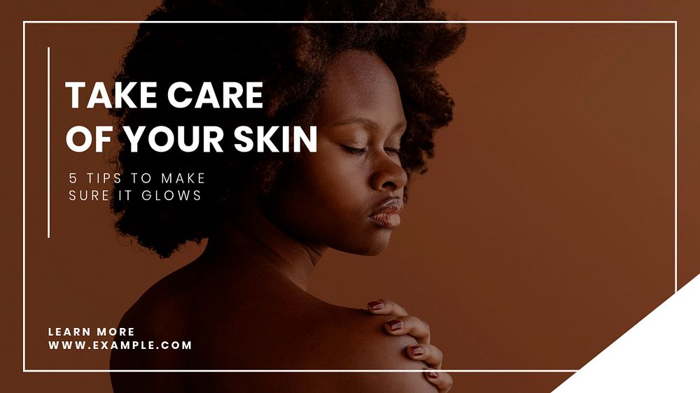 Skincare blog banner template, editable text