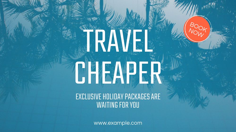 Travel Cheaper blog banner template, editable text