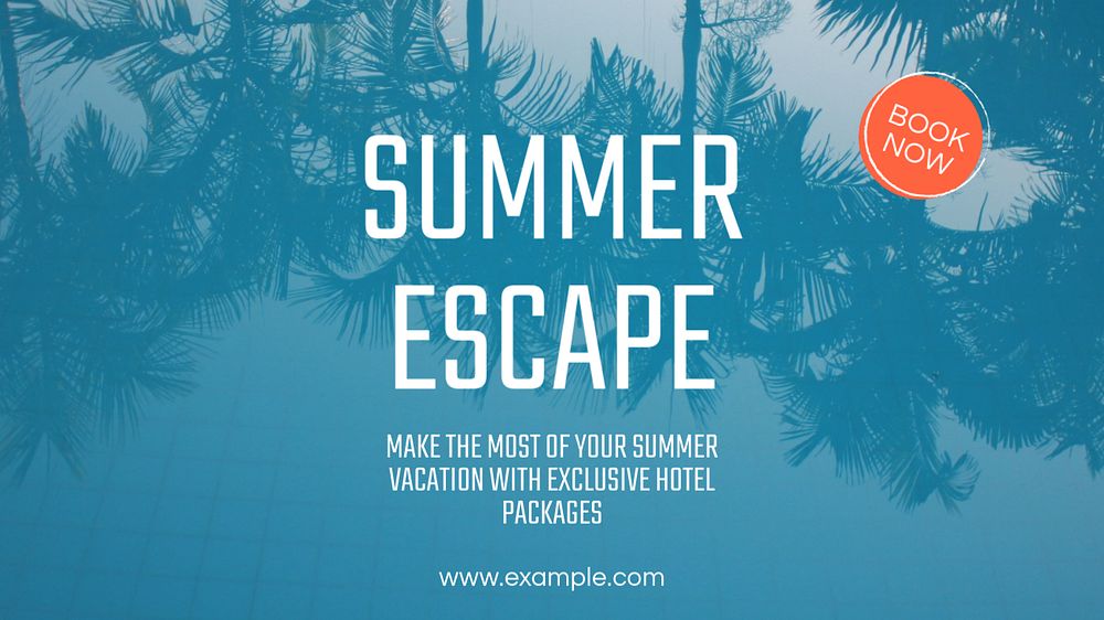 Summer escape blog banner template, editable text