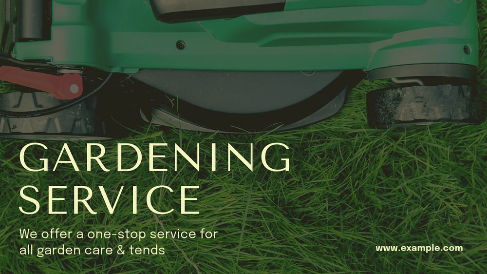 Gardening service blog banner template, editable text