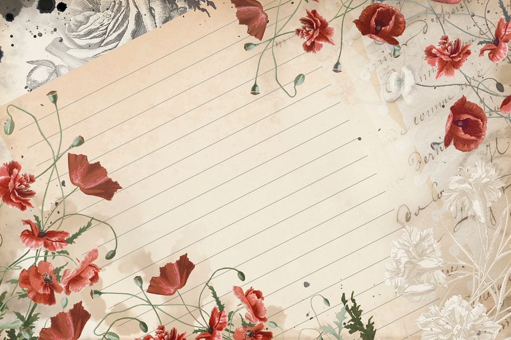 Editable vintage border notepaper background