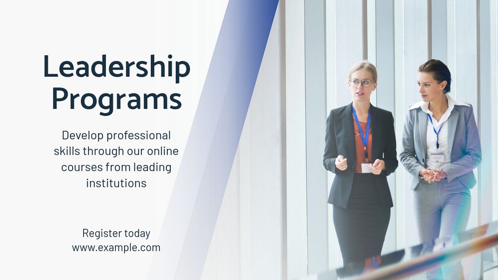 Leadership programs blog banner template, editable text