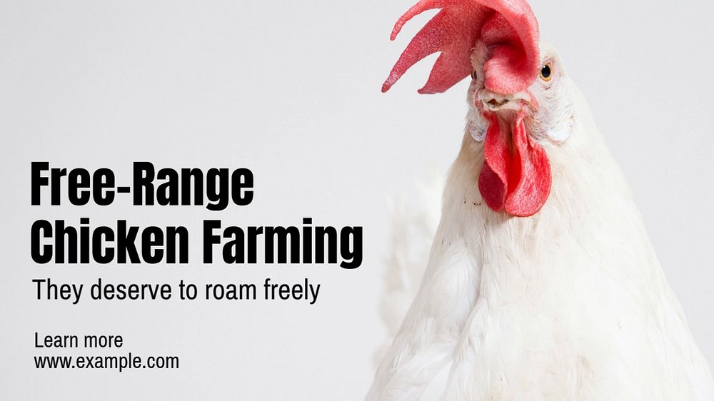 Chicken farming blog banner template, editable text