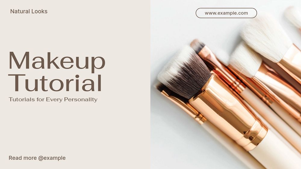 Makeup tutorial blog banner template, editable text