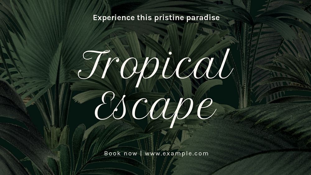 Tropical escape blog banner template, editable text