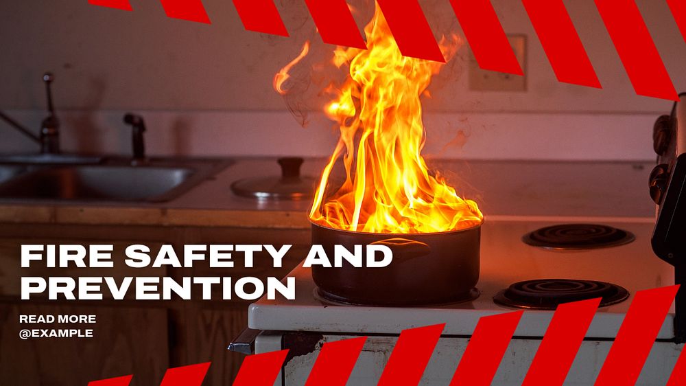 Fire Safety blog banner template, editable text