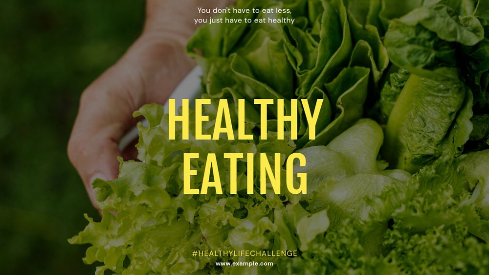 Healthy eating blog banner template, editable text