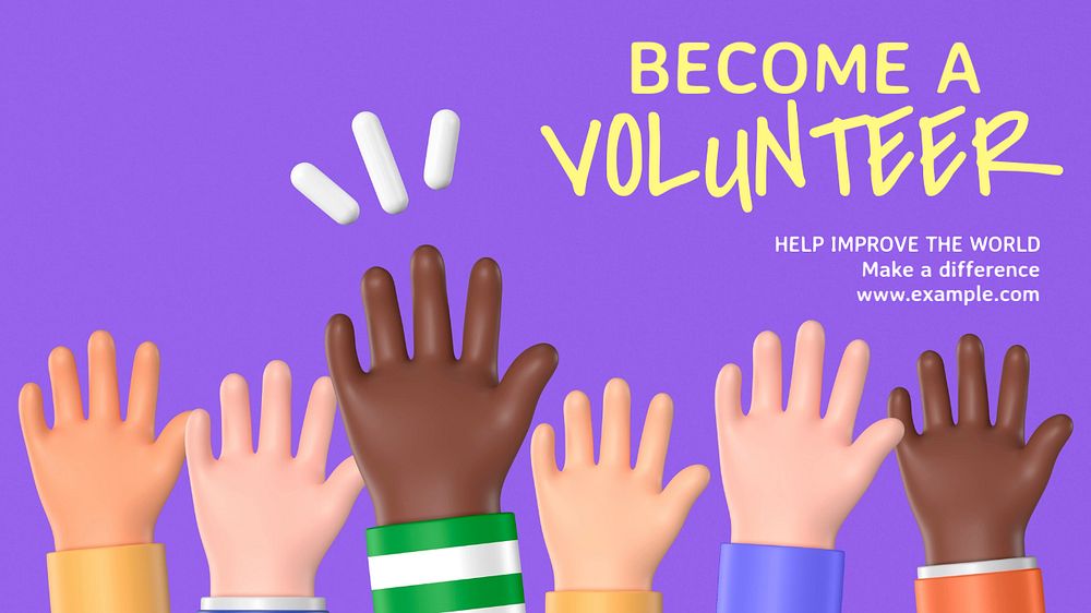 Become a volunteer blog banner template, editable text