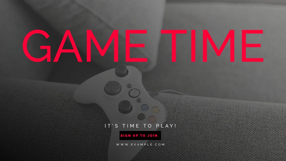 Game time blog banner template, editable text