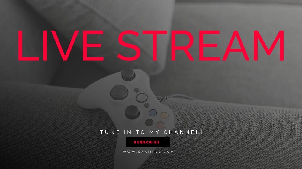 Live stream blog banner template, editable text