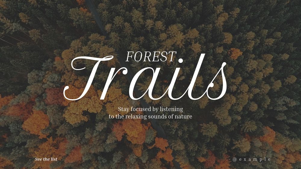 Forest trails blog banner template, editable text