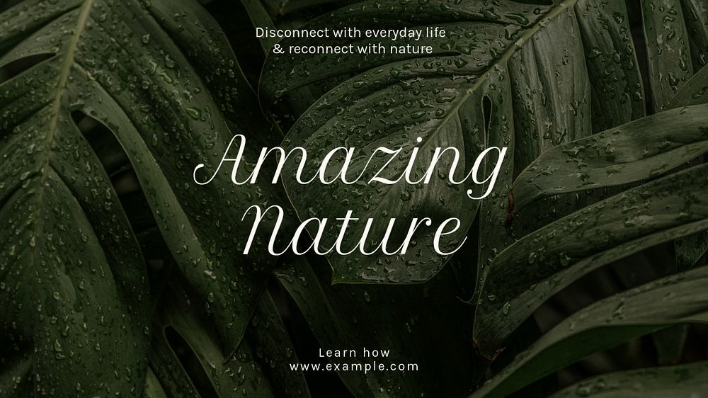 Amazing nature blog banner template, editable text