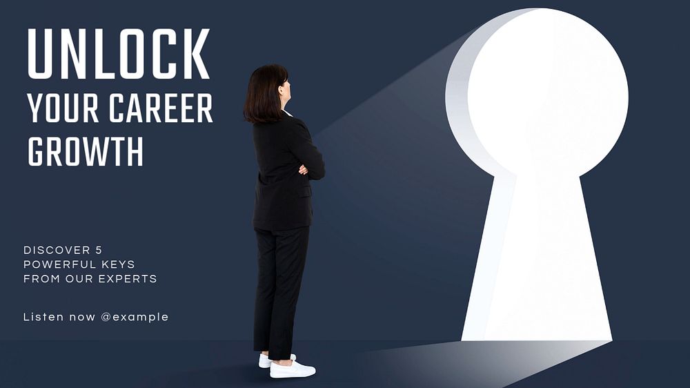 Career growth blog banner template, editable text