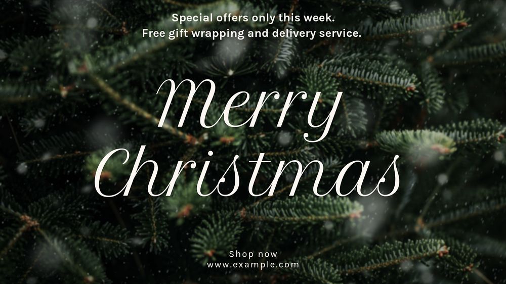 Christmas sale blog banner template, editable text