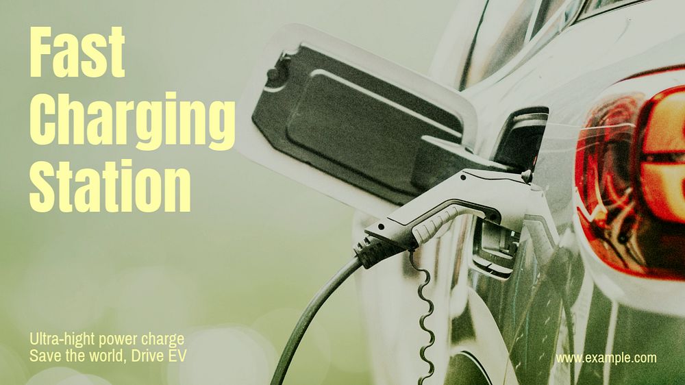 EV charging blog banner template, editable text