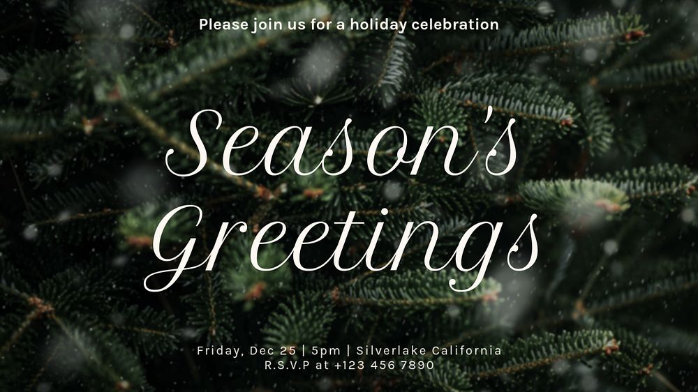 Season's greetings blog banner template, editable text