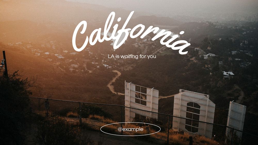 California blog banner template, editable text