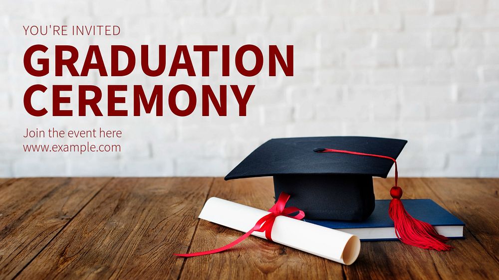 Graduation ceremony blog banner template, editable text