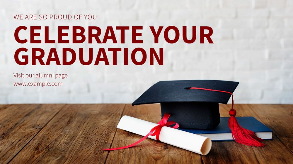 Graduation blog banner template, editable text