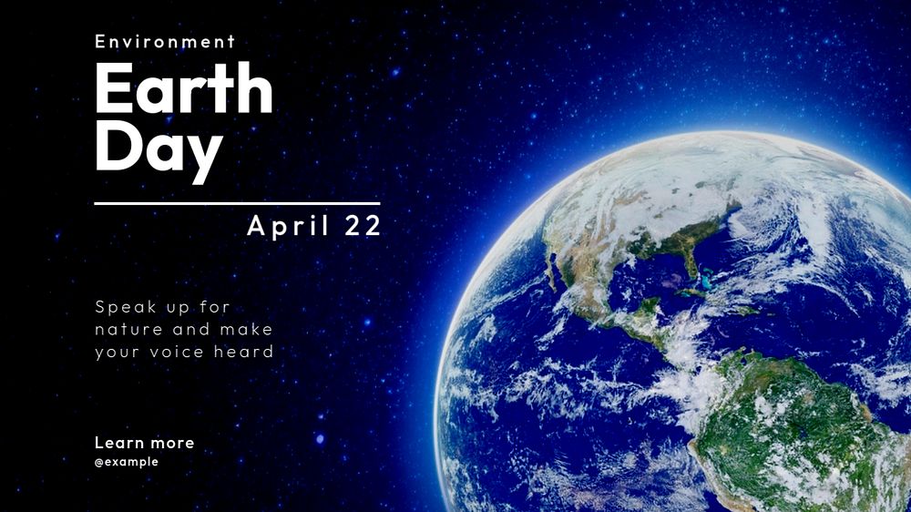 Earth day blog banner template, editable text