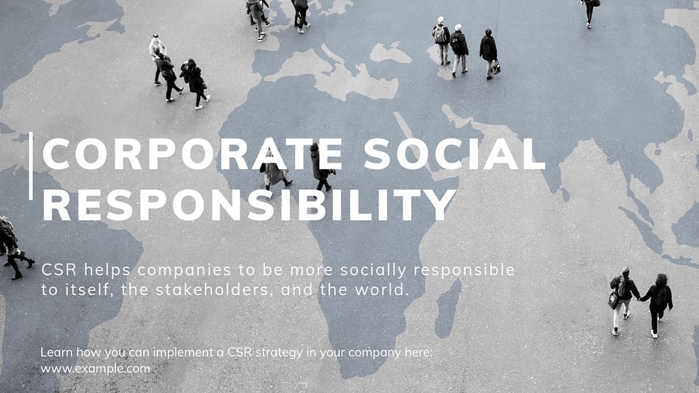 Corporate Social Responsibility blog banner template, editable text