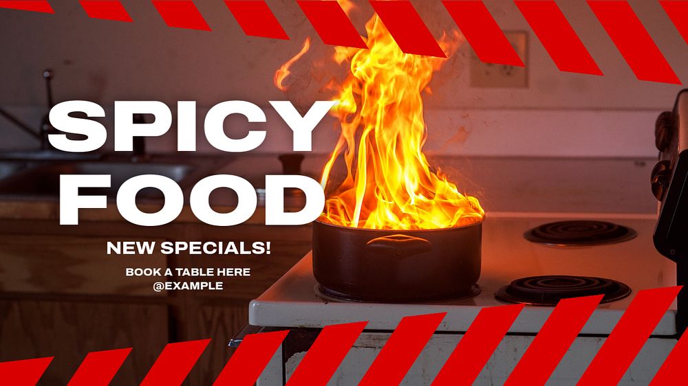 Spicy food blog banner template, editable text