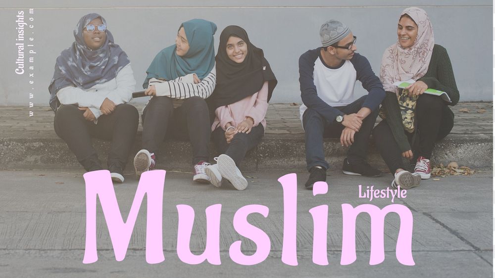 Muslim lifestyle blog banner template, editable text