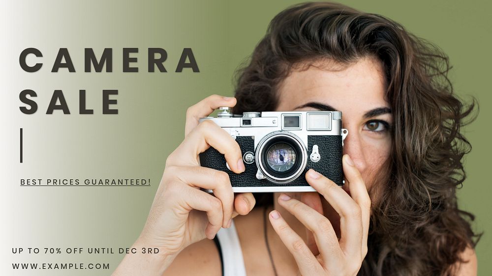 Camera trends blog banner template, editable text