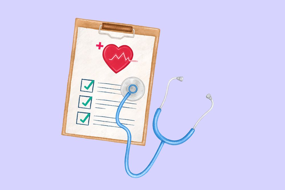 Health checkup aesthetic illustration background, editable design