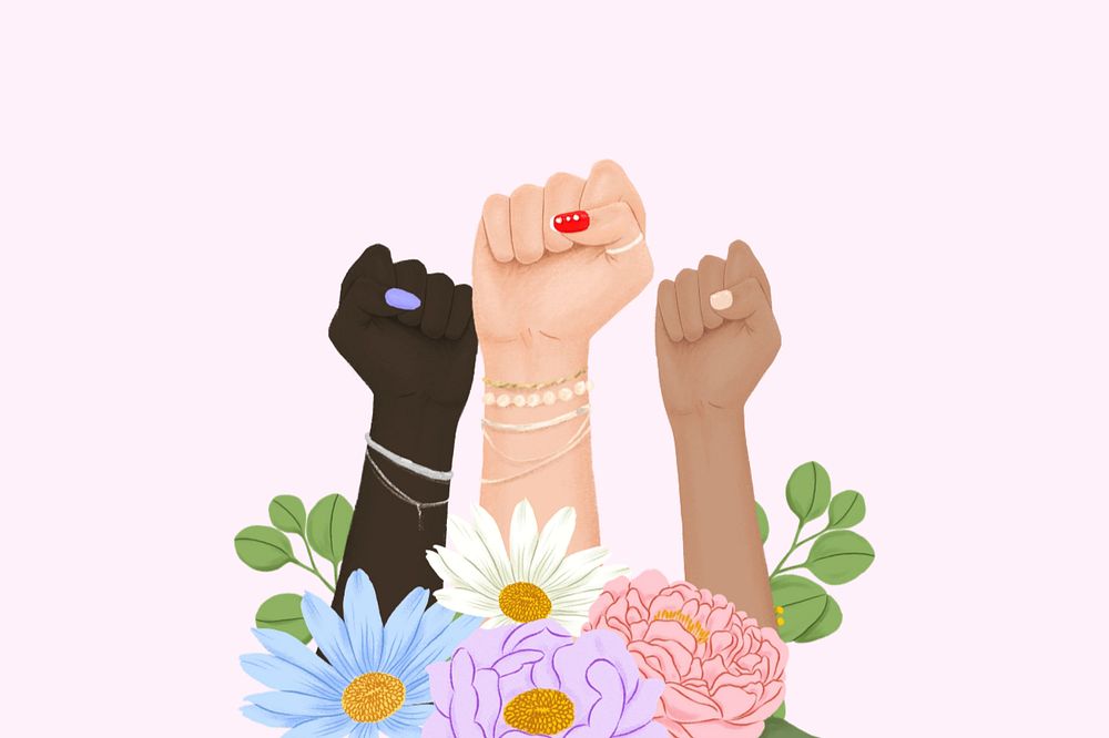 Pink women's right protest background, editable design