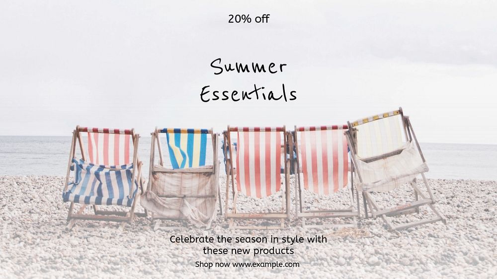 Summer essentials blog banner template, editable text