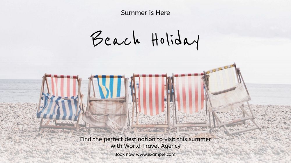 Beach holiday Facebook cover template, editable design