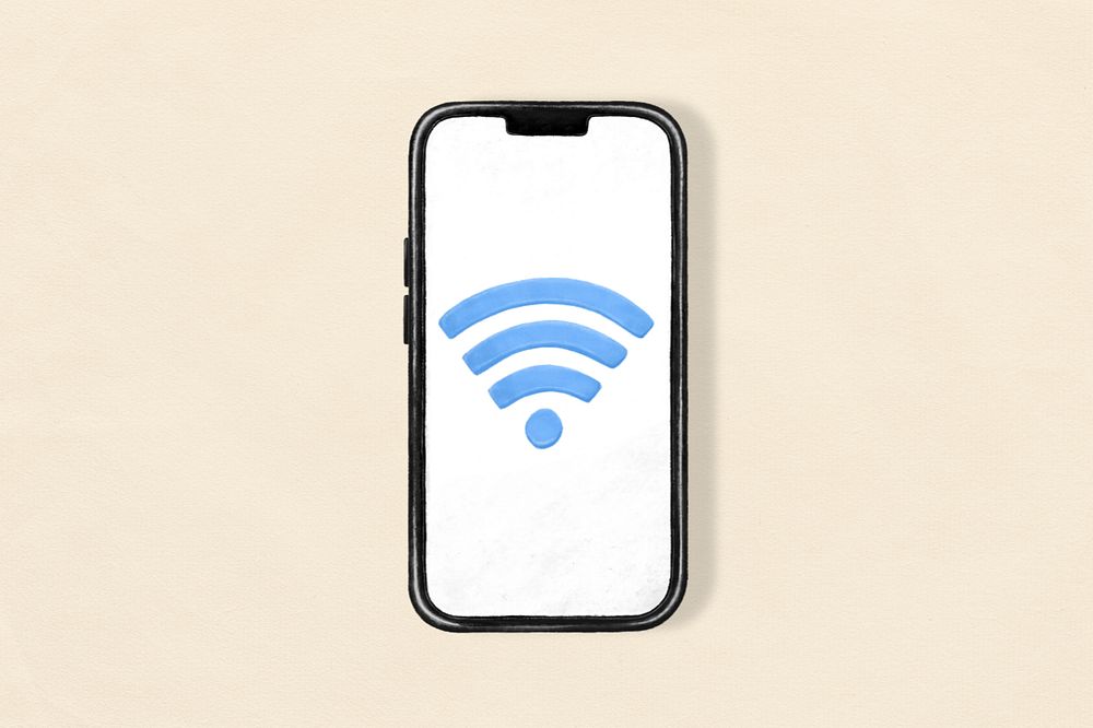 Phone internet wifi aesthetic illustration background, editable design