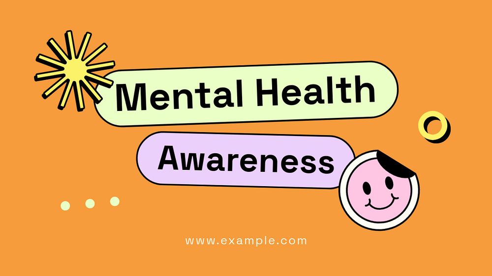 Mental health awareness blog banner template, editable text