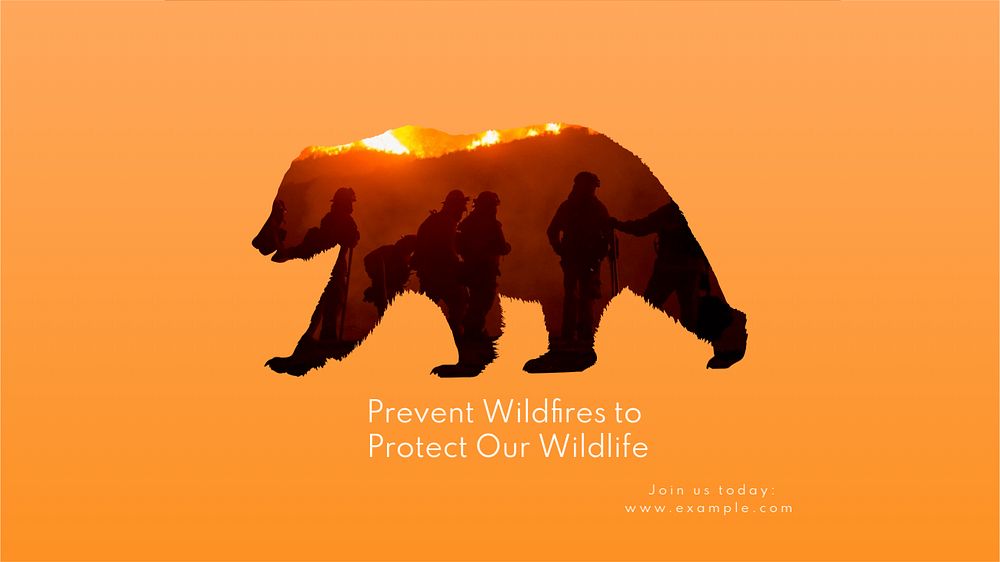 Prevent wildfires  blog banner template, editable text