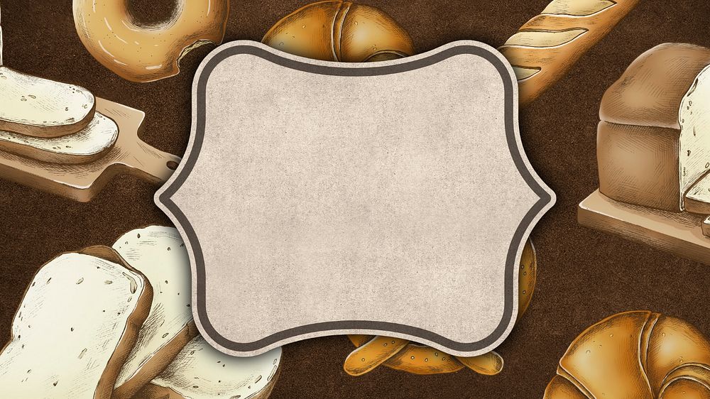 Brown bread desktop wallpaper editable vintage frame