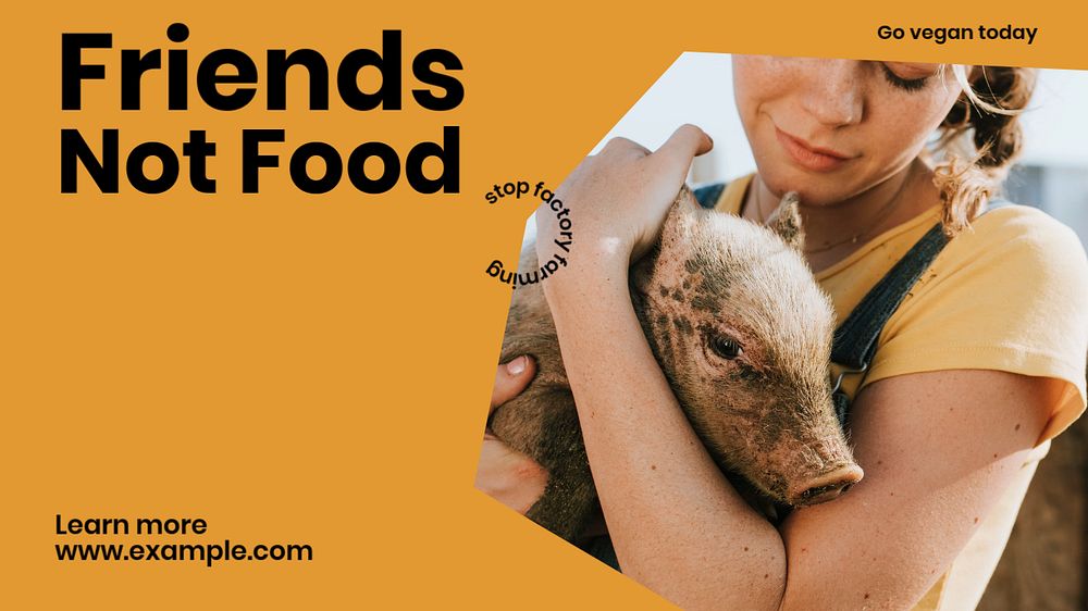 Go vegan  blog banner template, editable text