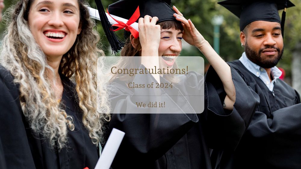 Graduation notification  blog banner template, editable text