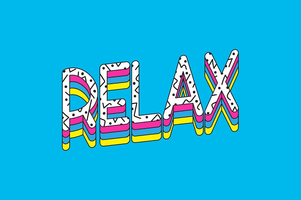 Relax typography word art editable design