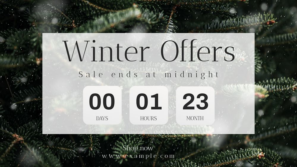 Winter offers  blog banner template, editable text