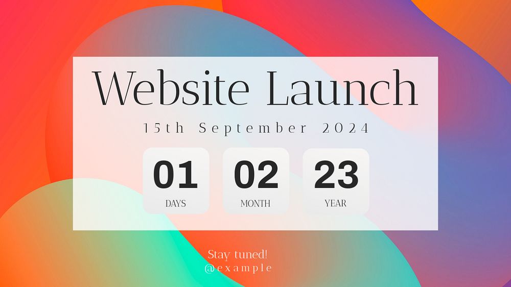 Website launch  blog banner template, editable text