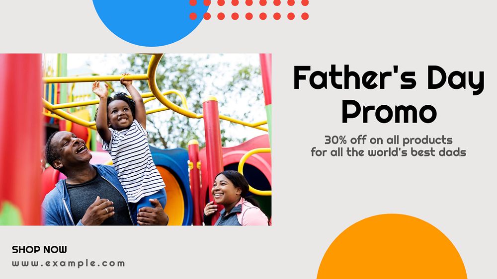 Father's day promo  blog banner template, editable text