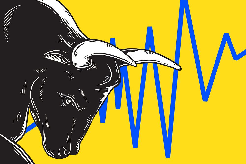 Bull market, financial trend editable design