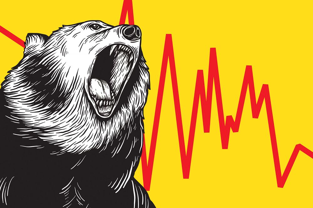 Bear market, decrease stock trend investment editable design