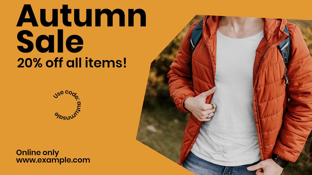 Autumn sale  blog banner template, editable text